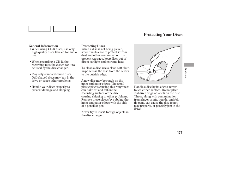 Protecting your discs | Acura 2007 TL - Owner's Manual User Manual | Page 180 / 369