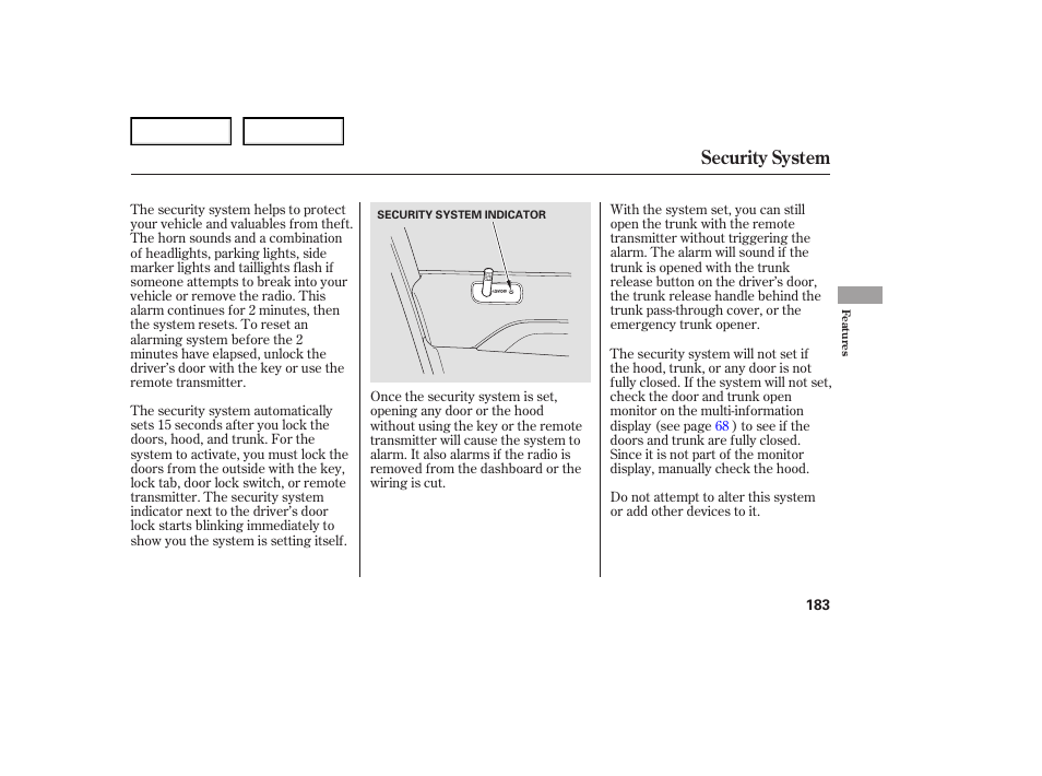 Security system | Acura 2007 TL - Owner's Manual User Manual | Page 186 / 369