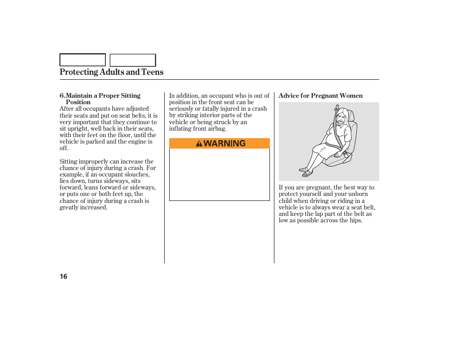 Protecting adults and teens | Acura 2007 TL - Owner's Manual User Manual | Page 19 / 369