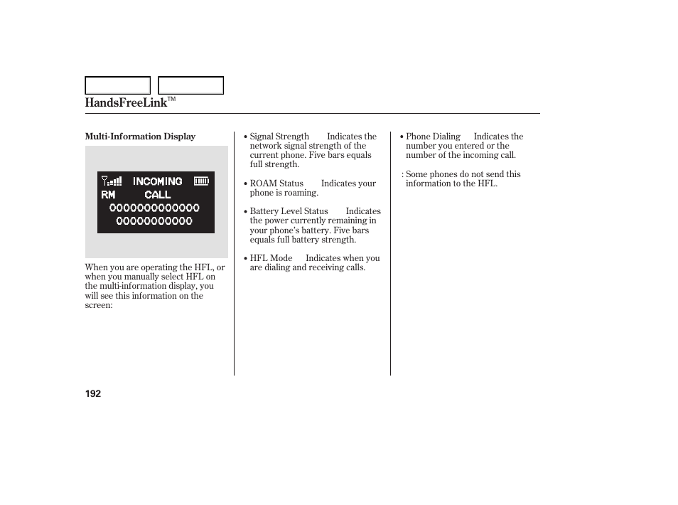 Handsfreelink | Acura 2007 TL - Owner's Manual User Manual | Page 195 / 369