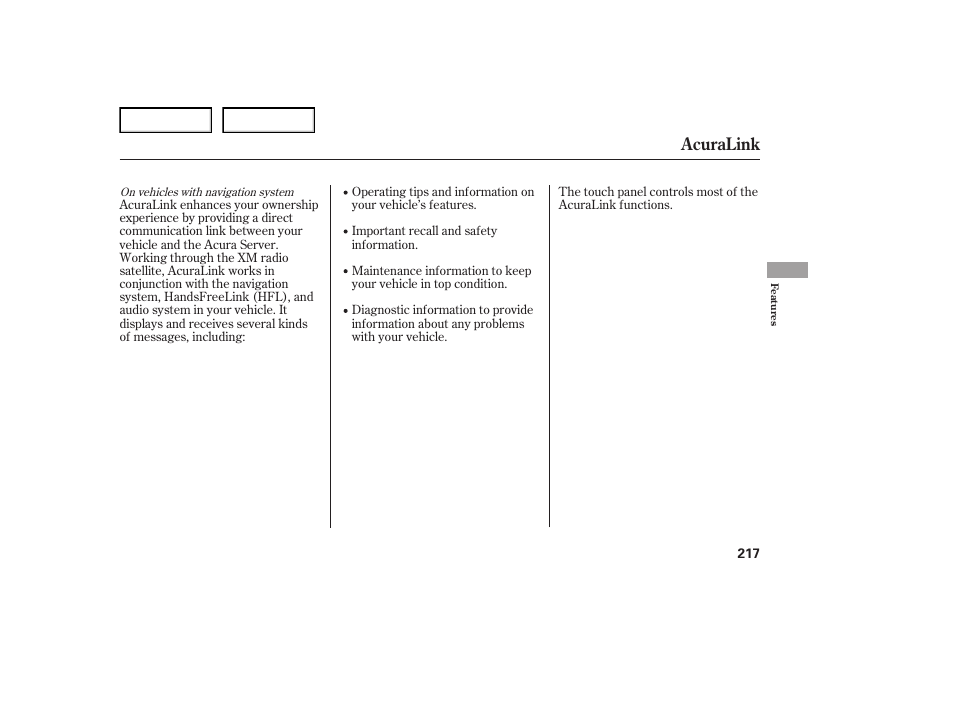 Acuralink | Acura 2007 TL - Owner's Manual User Manual | Page 220 / 369