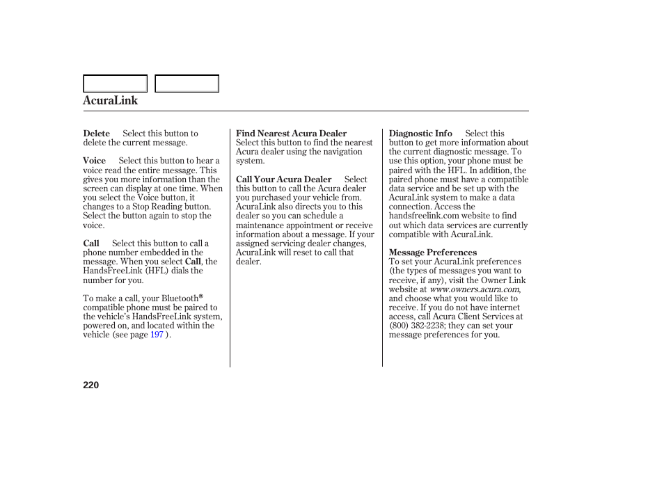 Acuralink | Acura 2007 TL - Owner's Manual User Manual | Page 223 / 369