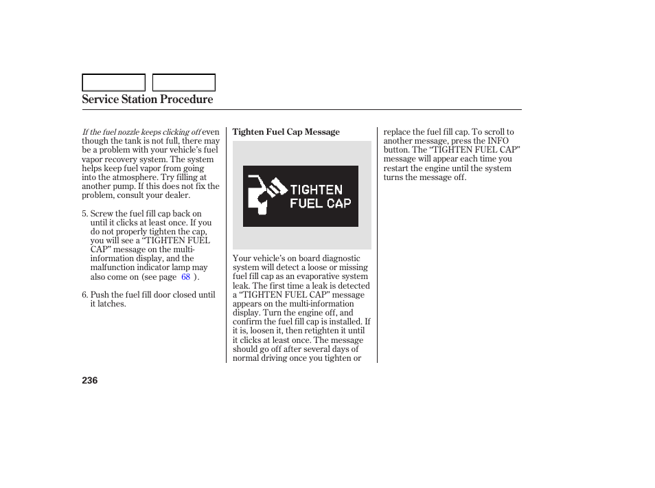 Service station procedure | Acura 2007 TL - Owner's Manual User Manual | Page 239 / 369