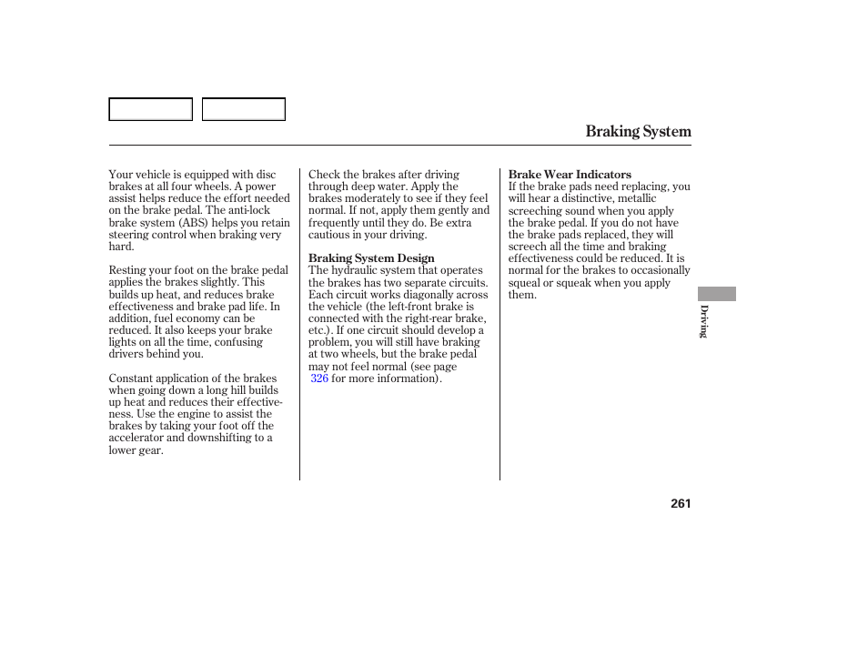 Braking system | Acura 2007 TL - Owner's Manual User Manual | Page 264 / 369