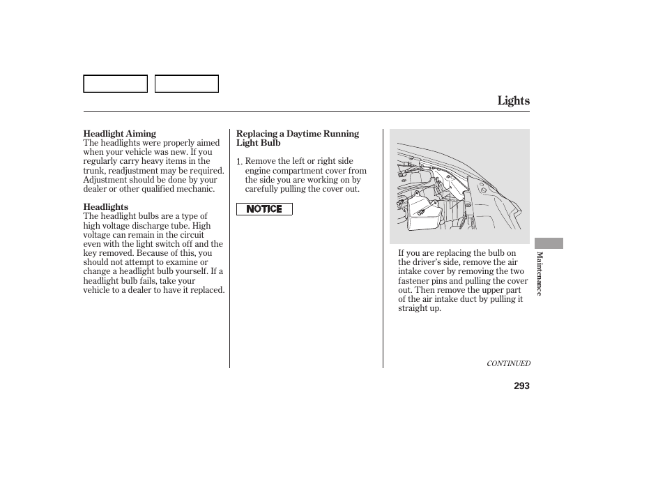 Lights | Acura 2007 TL - Owner's Manual User Manual | Page 296 / 369