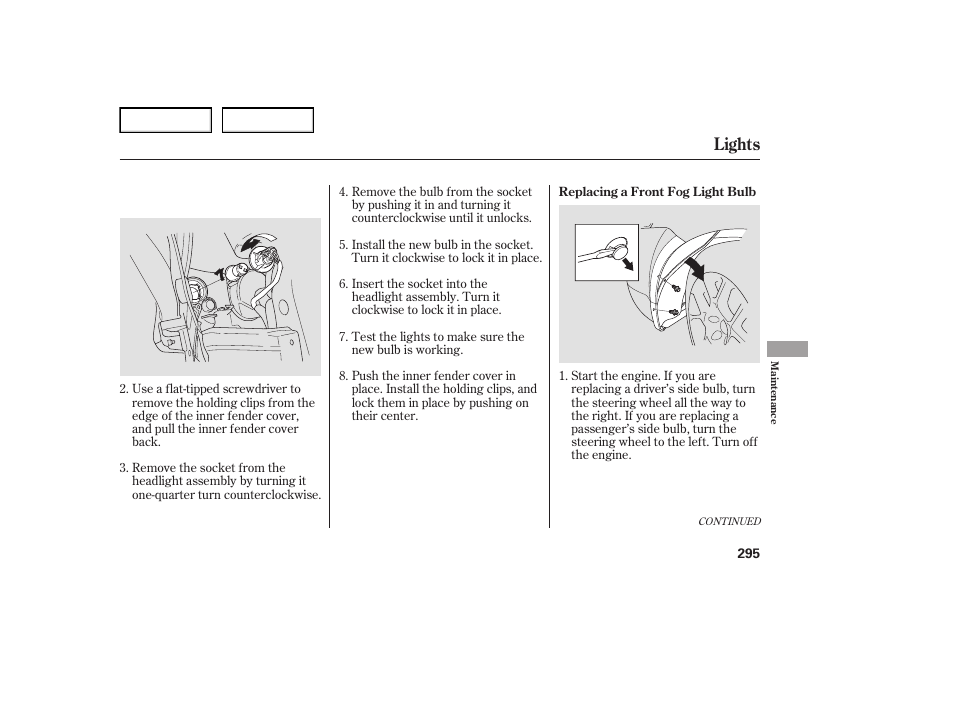 Lights | Acura 2007 TL - Owner's Manual User Manual | Page 298 / 369