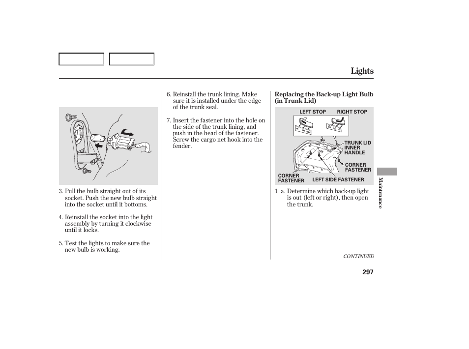 Lights | Acura 2007 TL - Owner's Manual User Manual | Page 300 / 369