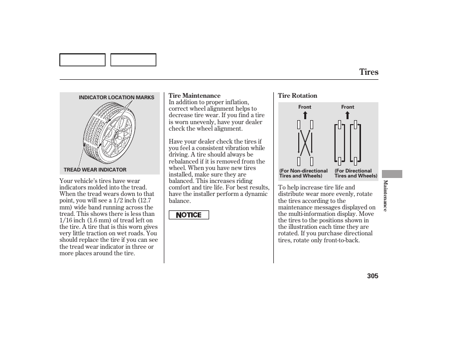 Tires | Acura 2007 TL - Owner's Manual User Manual | Page 308 / 369
