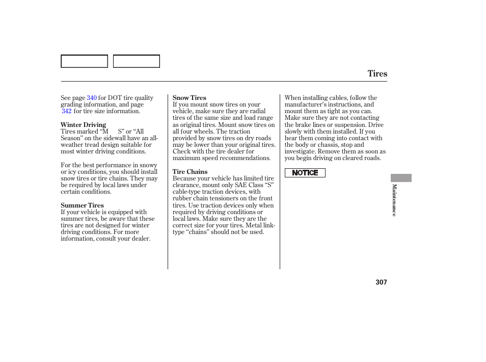 Tires | Acura 2007 TL - Owner's Manual User Manual | Page 310 / 369