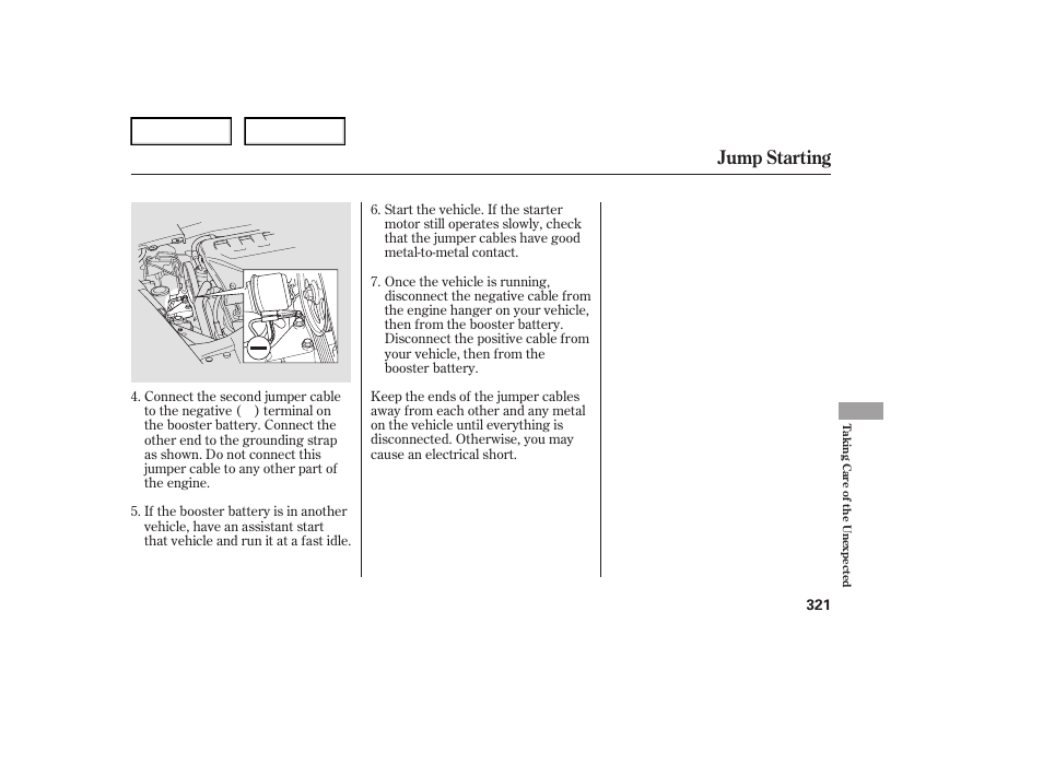Jump starting | Acura 2007 TL - Owner's Manual User Manual | Page 324 / 369