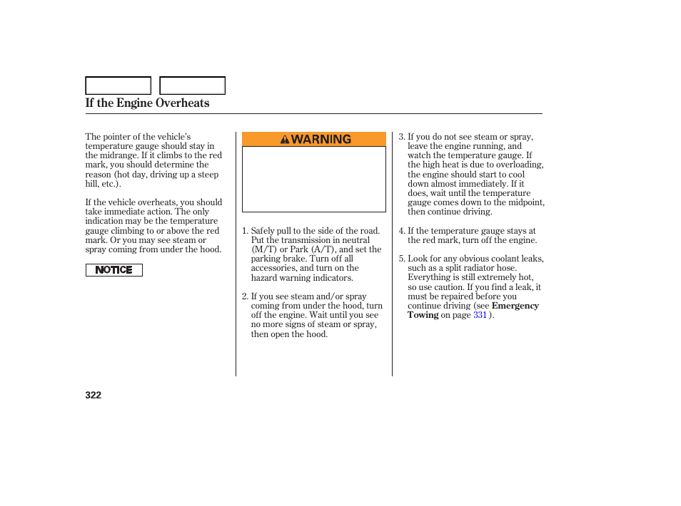 If the engine overheats | Acura 2007 TL - Owner's Manual User Manual | Page 325 / 369