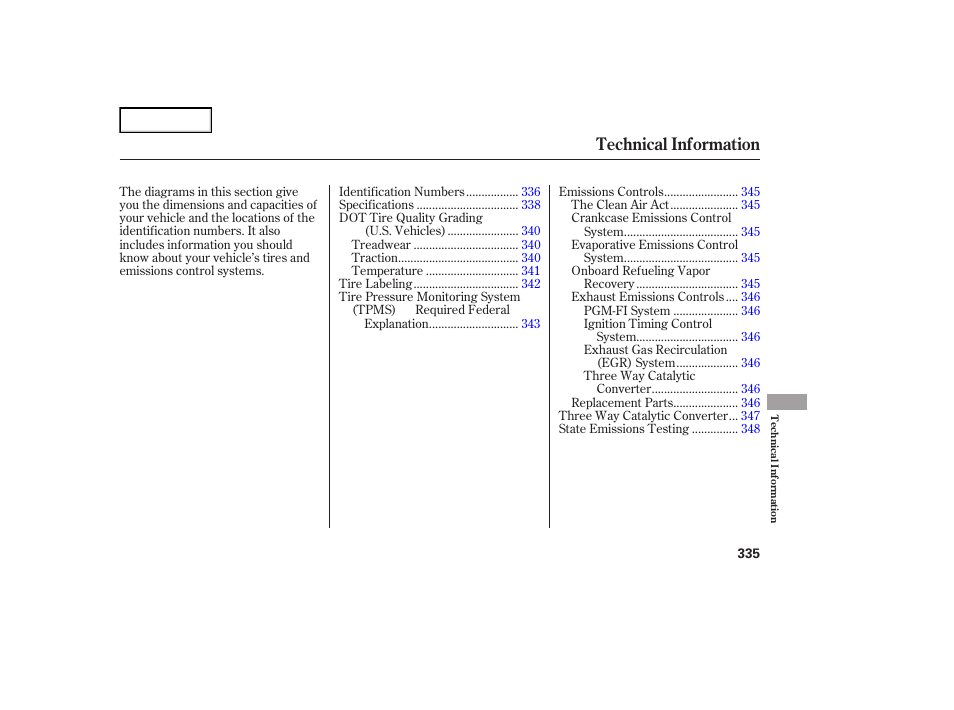 Technical information | Acura 2007 TL - Owner's Manual User Manual | Page 338 / 369