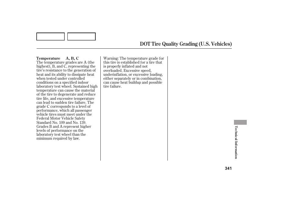 Dot tire quality grading (u.s. vehicles) | Acura 2007 TL - Owner's Manual User Manual | Page 344 / 369