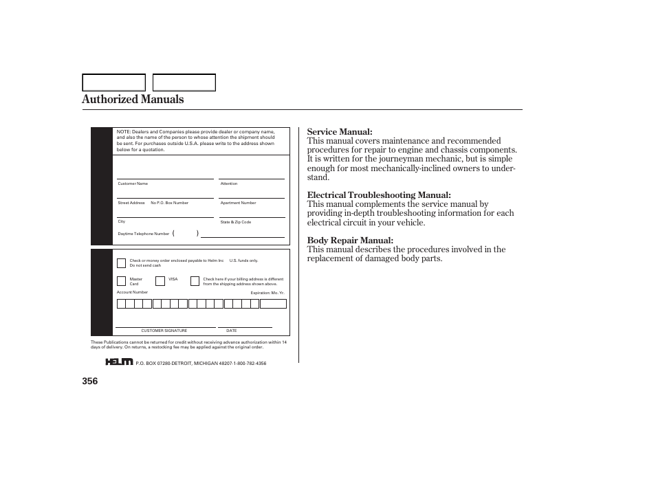 Authorized manuals | Acura 2007 TL - Owner's Manual User Manual | Page 359 / 369