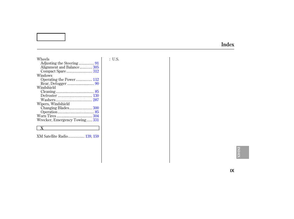 Index | Acura 2007 TL - Owner's Manual User Manual | Page 368 / 369
