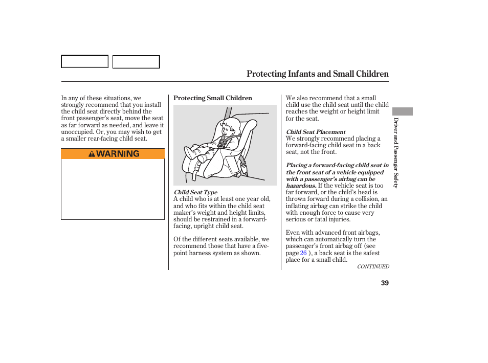 Protecting infants and small children | Acura 2007 TL - Owner's Manual User Manual | Page 42 / 369