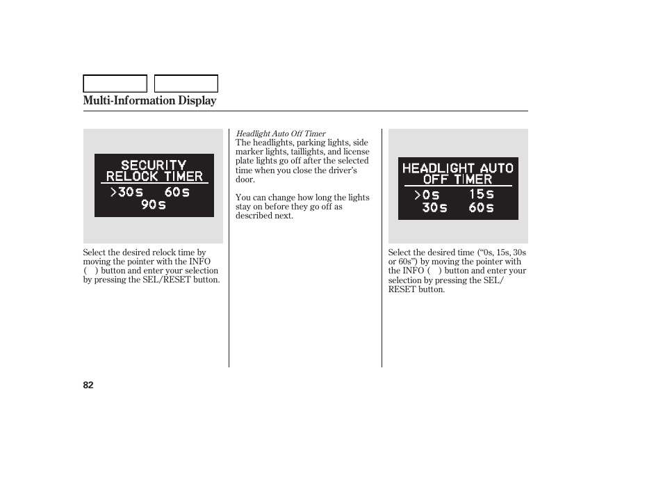 Multi-information display | Acura 2007 TL - Owner's Manual User Manual | Page 85 / 369