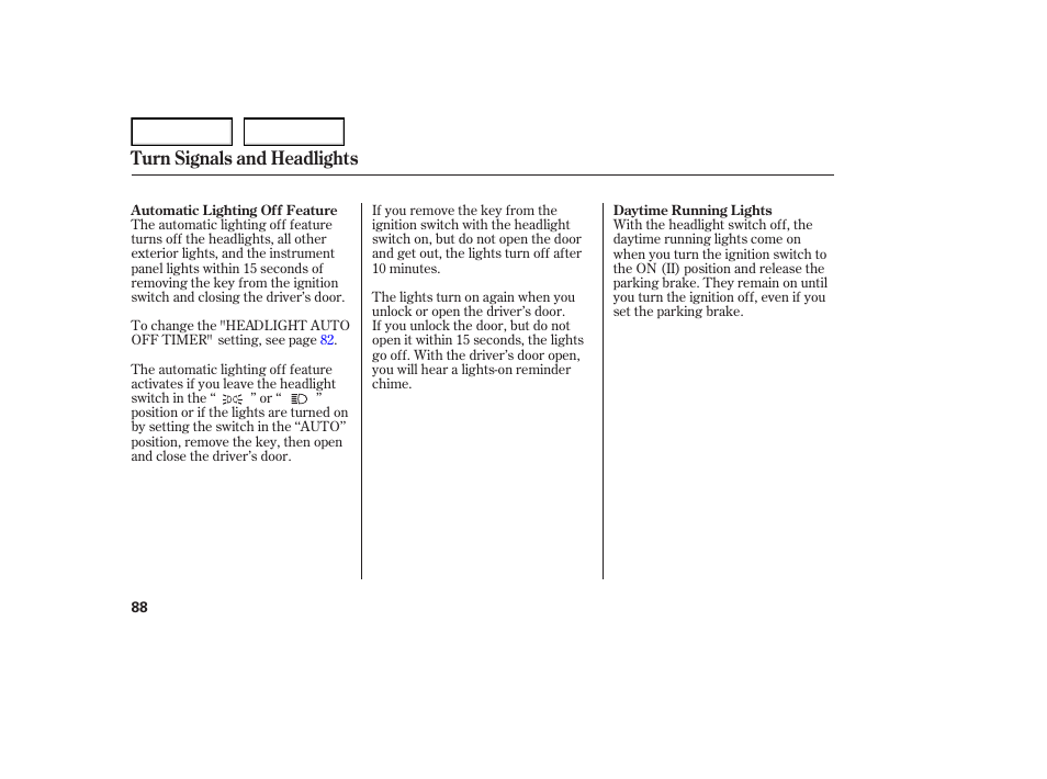 Turn signals and headlights | Acura 2007 TL - Owner's Manual User Manual | Page 91 / 369