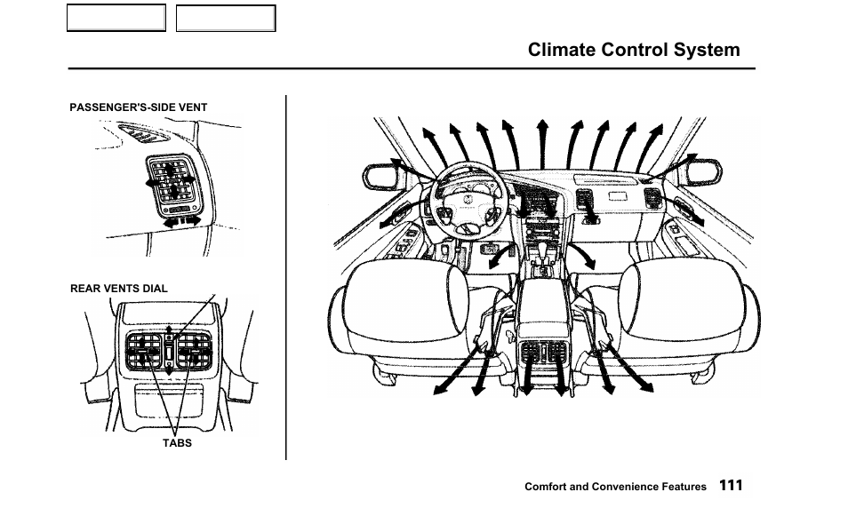 Climate control system | Acura 2000 TL - Owner's Manual User Manual | Page 114 / 311