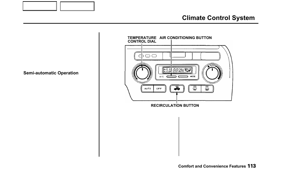 Climate control system | Acura 2000 TL - Owner's Manual User Manual | Page 116 / 311