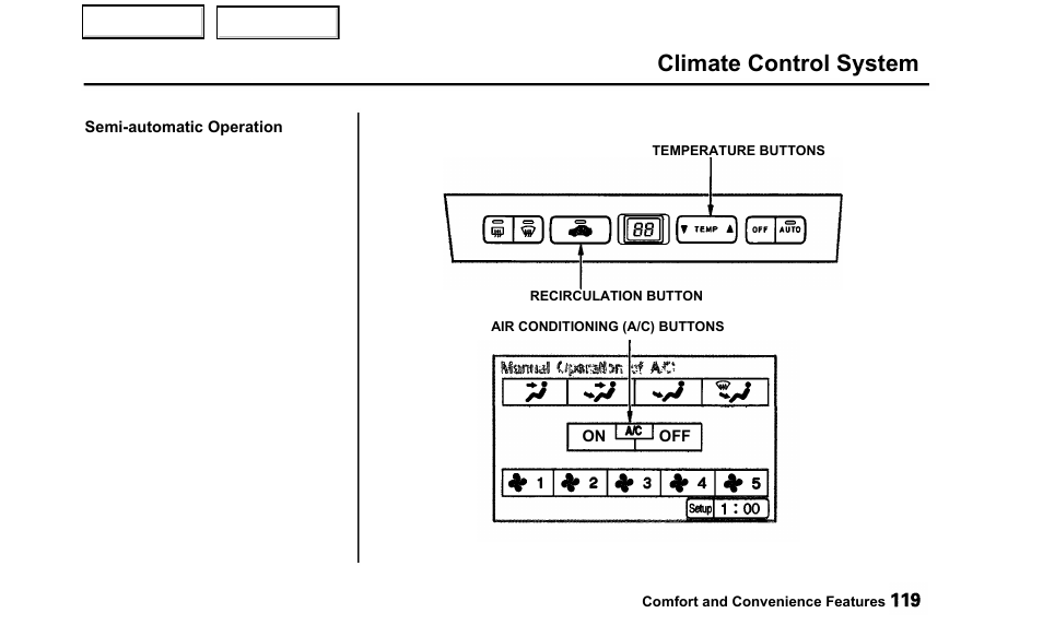 Climate control system | Acura 2000 TL - Owner's Manual User Manual | Page 122 / 311