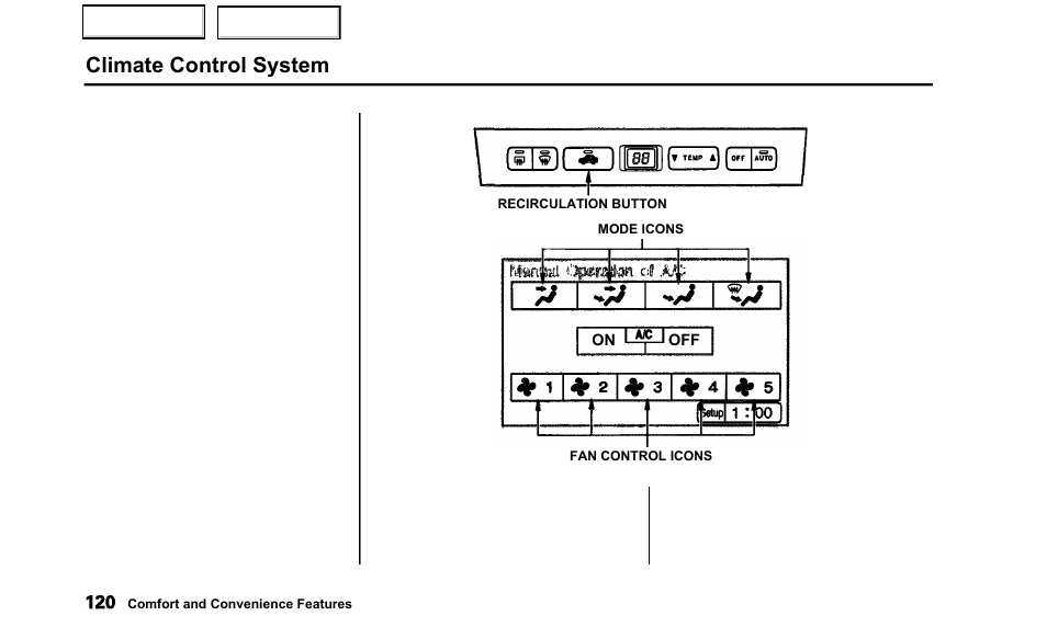 Climate control system | Acura 2000 TL - Owner's Manual User Manual | Page 123 / 311