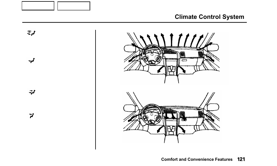 Climate control system | Acura 2000 TL - Owner's Manual User Manual | Page 124 / 311
