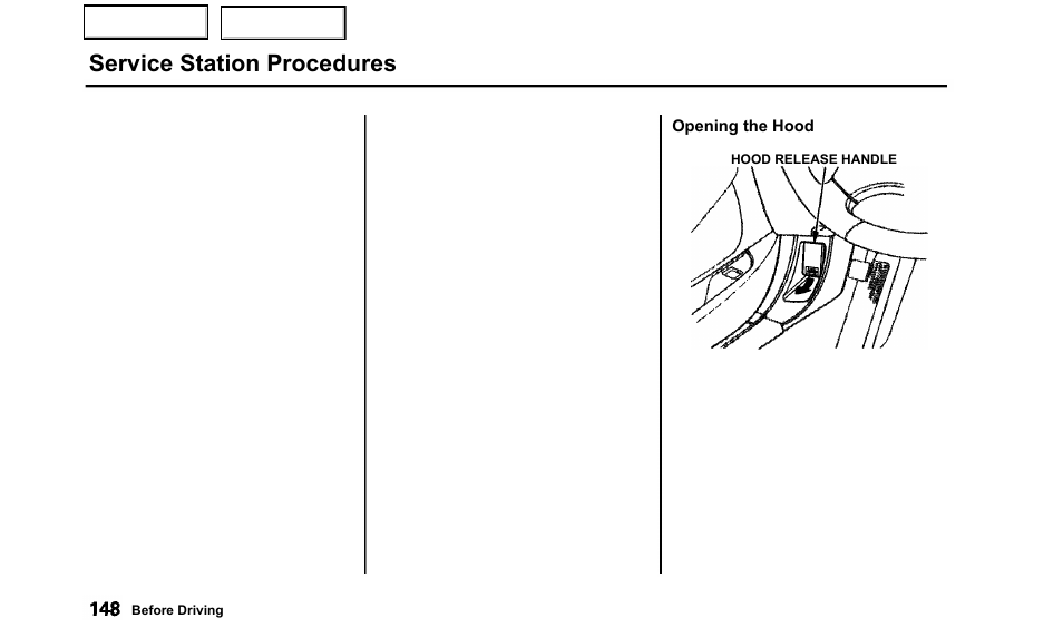 Service station procedures | Acura 2000 TL - Owner's Manual User Manual | Page 151 / 311
