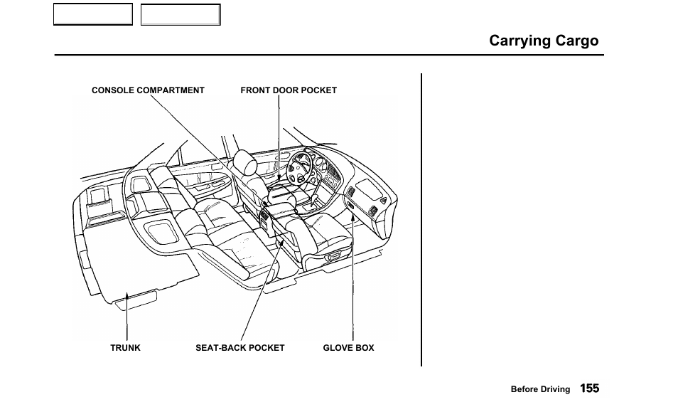 Carrying cargo | Acura 2000 TL - Owner's Manual User Manual | Page 158 / 311