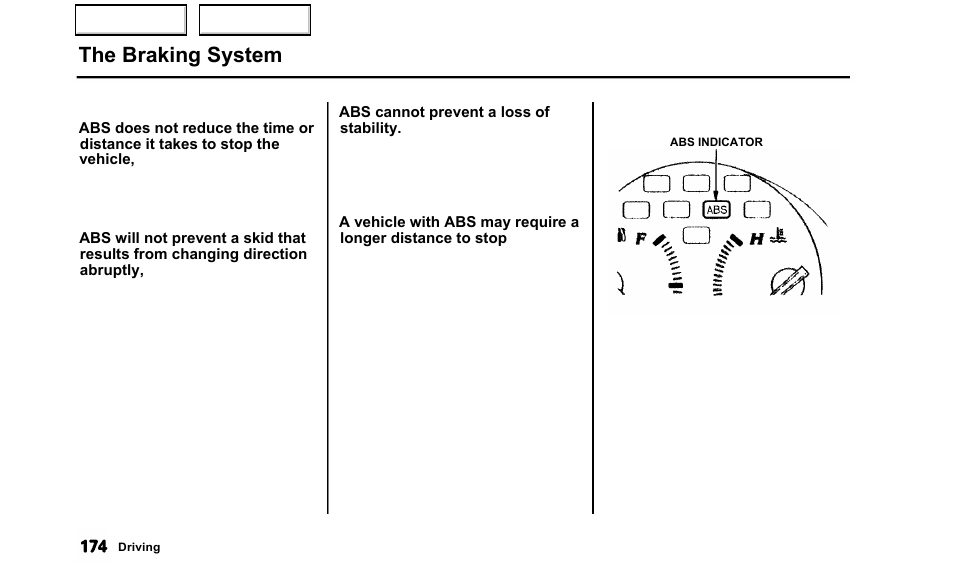 The braking system | Acura 2000 TL - Owner's Manual User Manual | Page 177 / 311