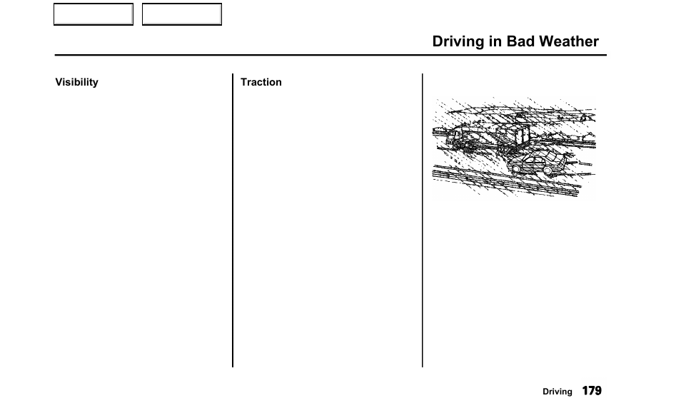 Driving in bad weather | Acura 2000 TL - Owner's Manual User Manual | Page 182 / 311