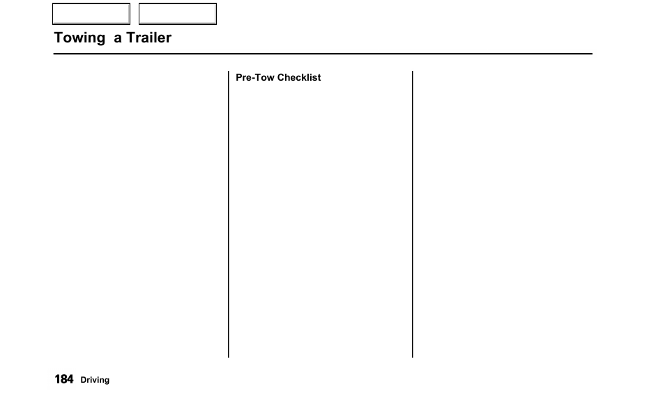 Towing a trailer | Acura 2000 TL - Owner's Manual User Manual | Page 187 / 311