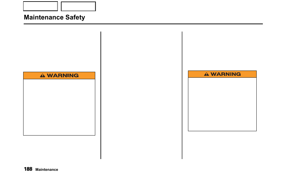 Maintenance safety | Acura 2000 TL - Owner's Manual User Manual | Page 191 / 311
