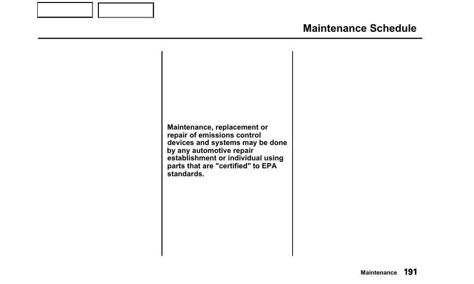 Maintenance schedule | Acura 2000 TL - Owner's Manual User Manual | Page 194 / 311