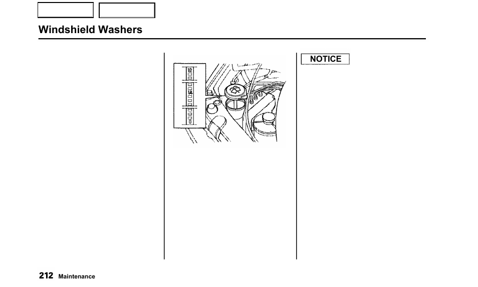 Windshield washers | Acura 2000 TL - Owner's Manual User Manual | Page 215 / 311
