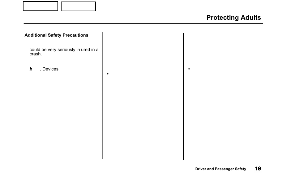 Protecting adults | Acura 2000 TL - Owner's Manual User Manual | Page 22 / 311