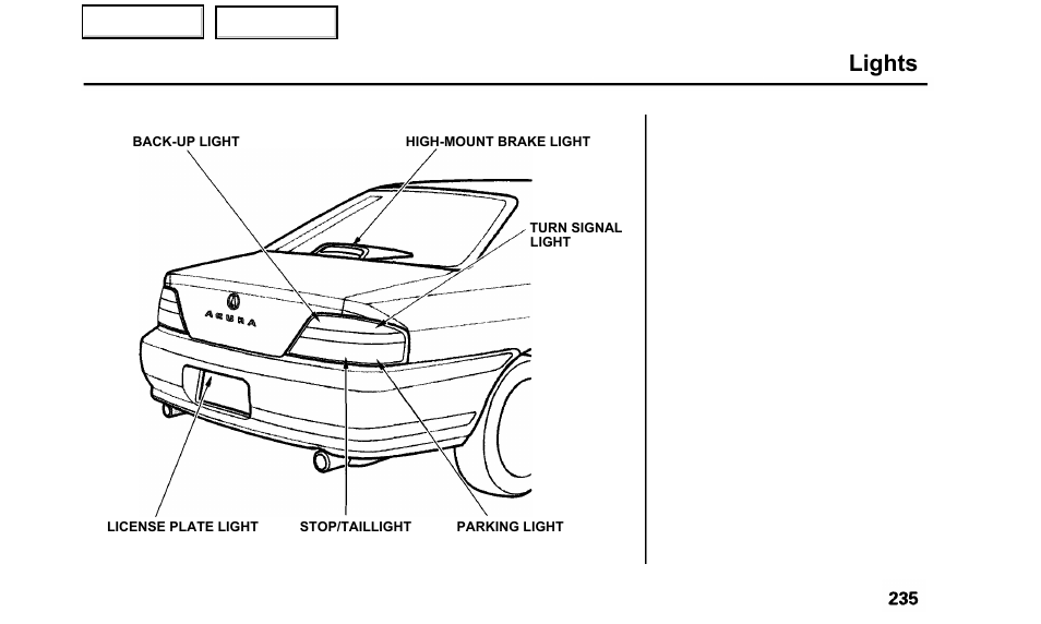 Lights | Acura 2000 TL - Owner's Manual User Manual | Page 238 / 311