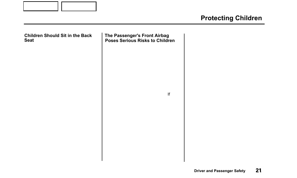 Protecting children | Acura 2000 TL - Owner's Manual User Manual | Page 24 / 311