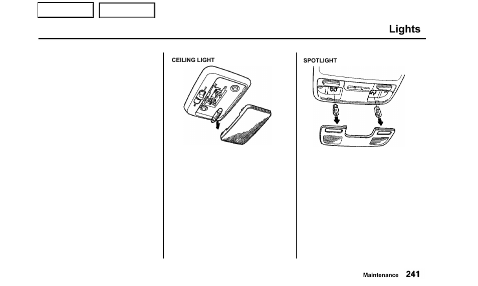 Lights | Acura 2000 TL - Owner's Manual User Manual | Page 244 / 311