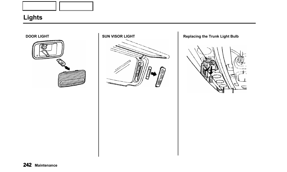 Lights | Acura 2000 TL - Owner's Manual User Manual | Page 245 / 311