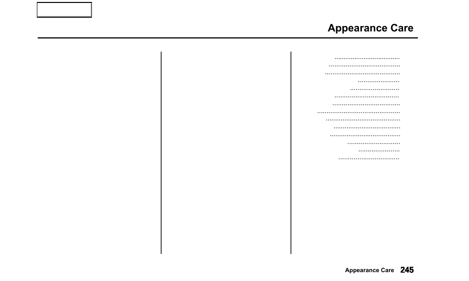 Appearance care | Acura 2000 TL - Owner's Manual User Manual | Page 248 / 311