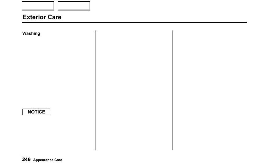 Exterior care | Acura 2000 TL - Owner's Manual User Manual | Page 249 / 311