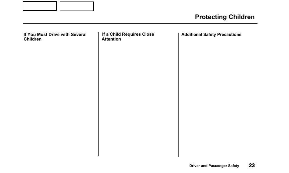 Protecting children | Acura 2000 TL - Owner's Manual User Manual | Page 26 / 311