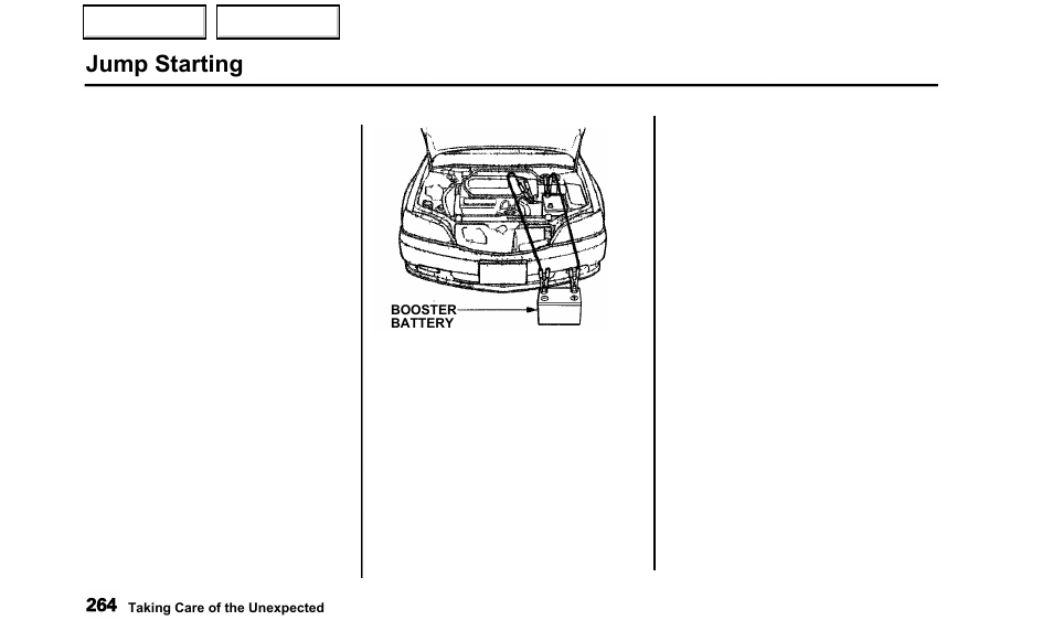 Jump starting | Acura 2000 TL - Owner's Manual User Manual | Page 267 / 311