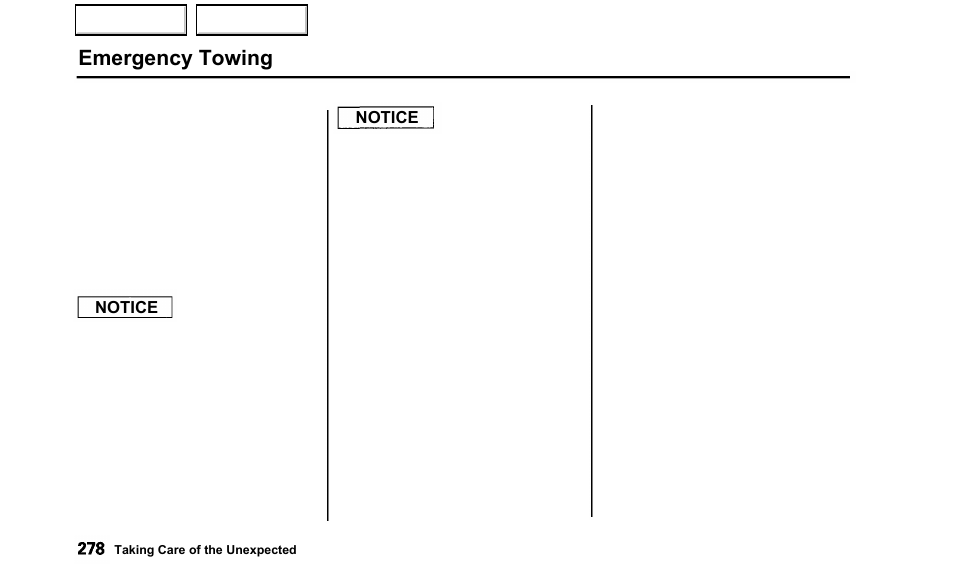 Emergency towing | Acura 2000 TL - Owner's Manual User Manual | Page 281 / 311