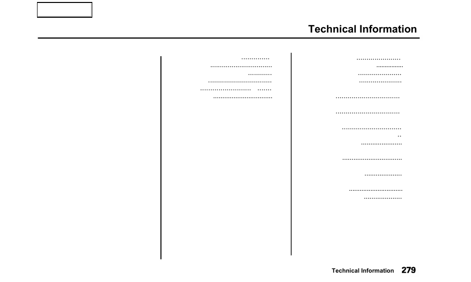 Technical information | Acura 2000 TL - Owner's Manual User Manual | Page 282 / 311