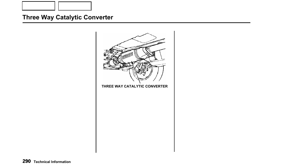 Three way catalytic converter | Acura 2000 TL - Owner's Manual User Manual | Page 293 / 311