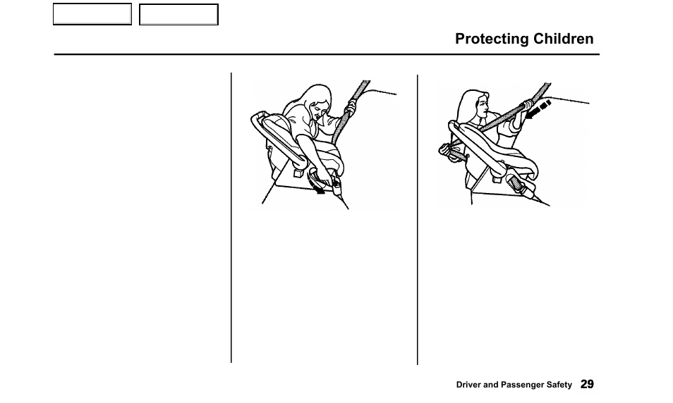 Protecting children | Acura 2000 TL - Owner's Manual User Manual | Page 32 / 311