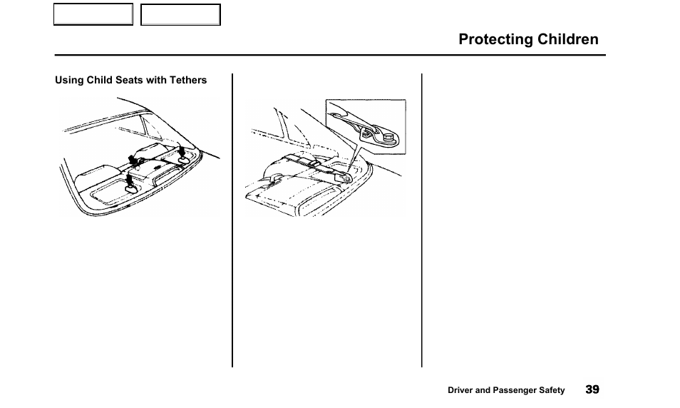 Protecting children | Acura 2000 TL - Owner's Manual User Manual | Page 42 / 311