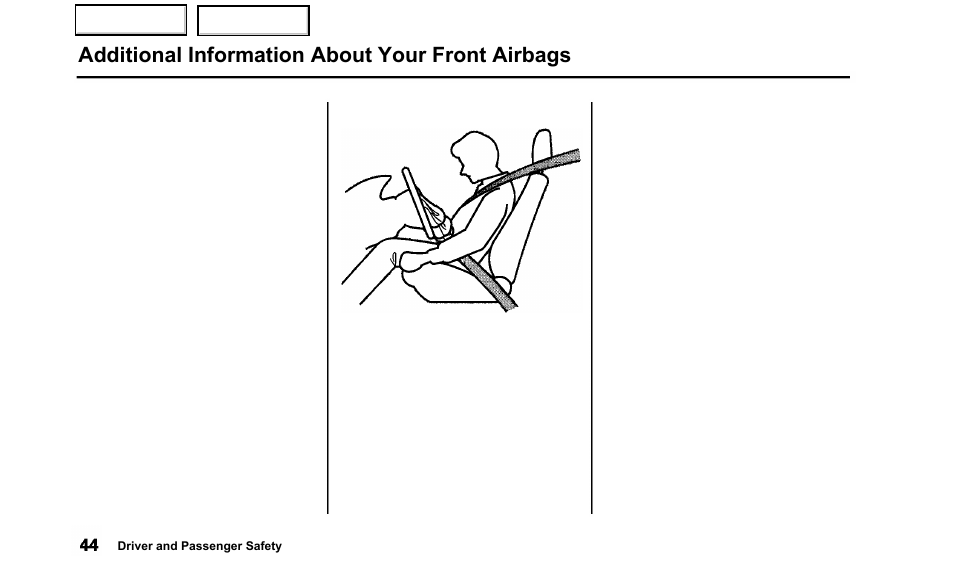 Additional information about your front airbags | Acura 2000 TL - Owner's Manual User Manual | Page 47 / 311